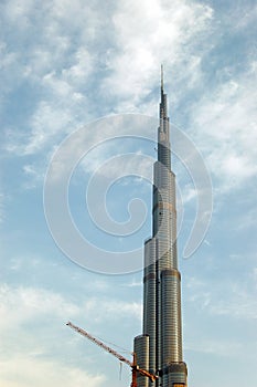 The finishing stage of Burj Dubai construction