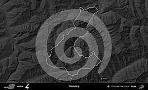 Finkenberg outlined, Austria. Grayscale