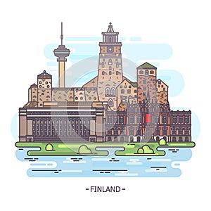 Famous Finland landmarks and Finnish monuments photo