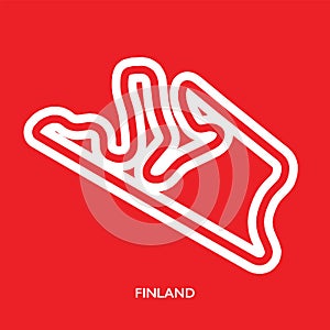 Finland circuit. Motorsport race track vector map