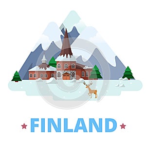 Finland country design template Flat cartoon style