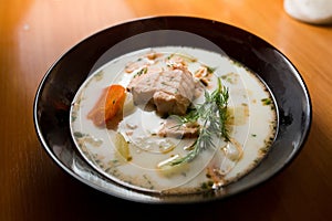 Finland fish soup with salmon.