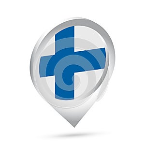 Finland flag 3d pin icon