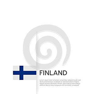 Finland flag background. State patriotic finnish banner, cover. Document template with finland flag on white background. National