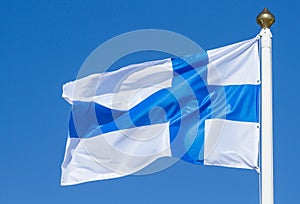 Finland flag blowing