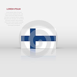 Finland flag icon in flat style. National sign vector illustration. Politic business concept