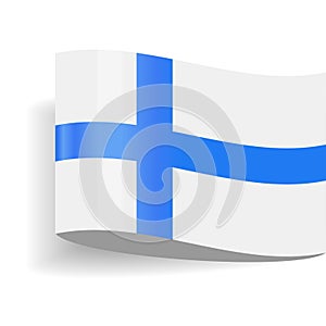 Finland Flag Vector Label Tag Icon