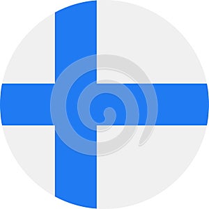 Finland Flag Vector Round Flat Icon