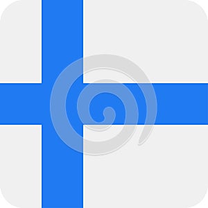 Finland Flag Vector Square Flat Icon