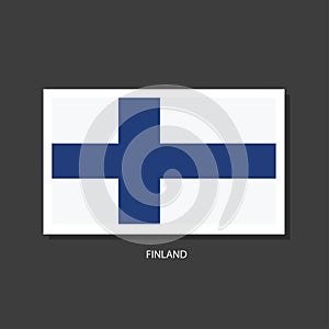Finland flag Vector Square Icon on Black Background