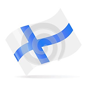 Finland Flag Vector Waving Icon