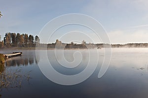 Finland, fog on the water.