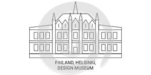 Finland, Helsinki, Design Museum travel landmark vector illustration