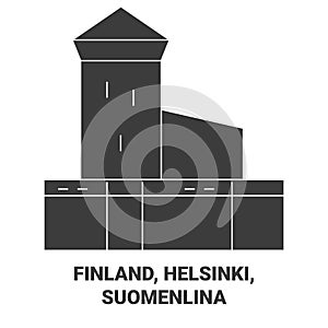 Finland, Helsinki, , Suomenlina travel landmark vector illustration