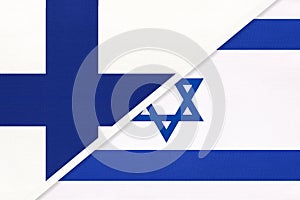 Finland and Israel, symbol of country. Finnish vs Israeli national flags