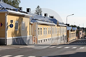 Finland, Kuopio: Traditional Timber Houses in the City Center photo