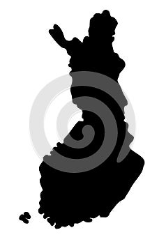 Finland map silhouette vector illustration