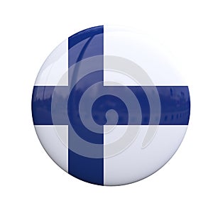 Finland national flag badge, nationality pin 3d rendering