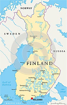 Finland Political Map photo