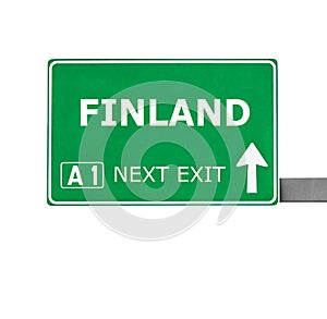 FINLAND road sign isolated on white