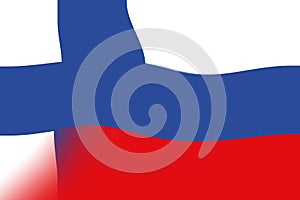 Finland and Russia. Finland flag and Russia flag. Concept of negotiations, help, association of countries, political and economic