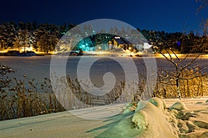 Finland town on frost gulf