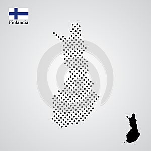 Finlandia map silhouette halftone style photo