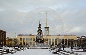 Finlyandsky railway station and the New Year tree