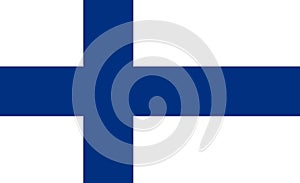 Finnish flag, flat layout, illustration photo