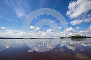 Finnish lake landscape in the summer.