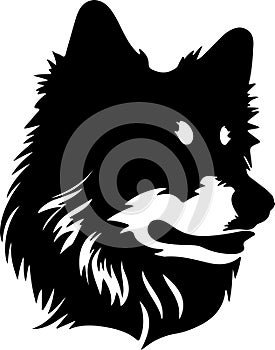 Finnish Lapphund Black Silhouette Generative Ai