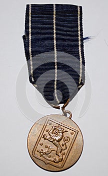 Finnish medal 1941-45 with blue band.