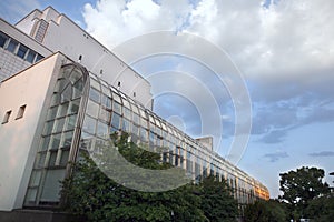 Finnish National Opera house outdoors. Helsinki.