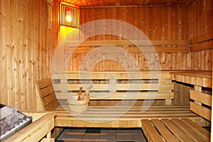 Finnish sauna interior. photo