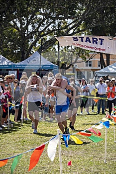 Finnish wife carrying competition.