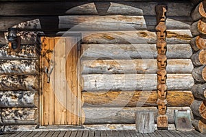 Finnish wooden loghouse Background