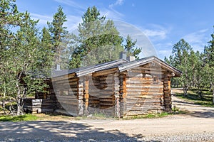 Finnish wooden loghouse Lapland