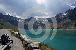 Finstertal dam near Kuehtai. Austrian Alps.