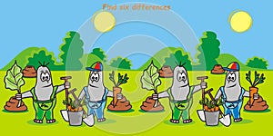 Find six differences, game for children, eps.