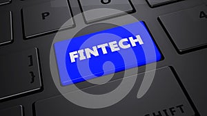 Fintech blue keyboard button