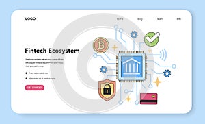 Fintech Ecosystem concept. Flat vector illustration.