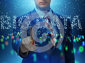 Fintech financial big data concept with analyst