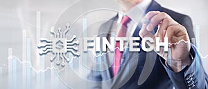 Fintech Financial technology investment Mixed Media Business concept