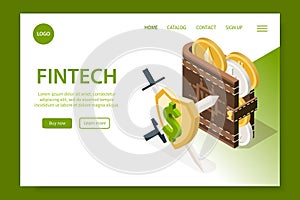 Fintech Isometric Landing Page photo