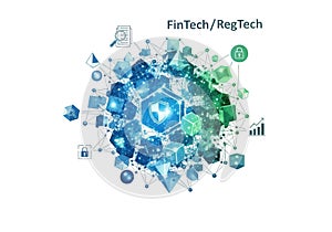 FinTech and RegTech data protection: Secure shield and network with digital security