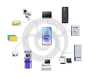 Fintech technology concept