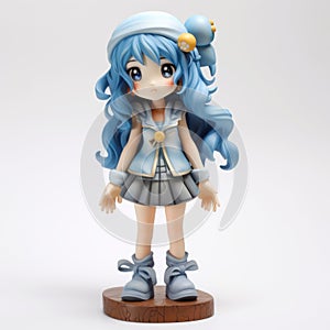 Fiona Nanda Blue Tai Figurine - Rinpa School Style - High Detail