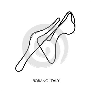 Fiorano circuit, Italy. Motorsport race track vector map