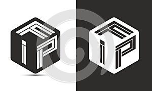 FIP letter logo design with illustrator cube logo, vector logo modern alphabet font overlap style