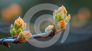 Fir Bud Growth in Spring Forest - Nature Close-up Macro Photography